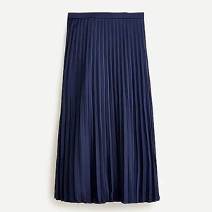 J Crew Pleated Midi Skirt - Navy
